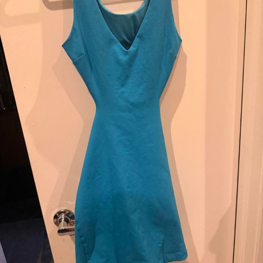 Bebe Blue Cut-Out Back Mini Dress Size Small
